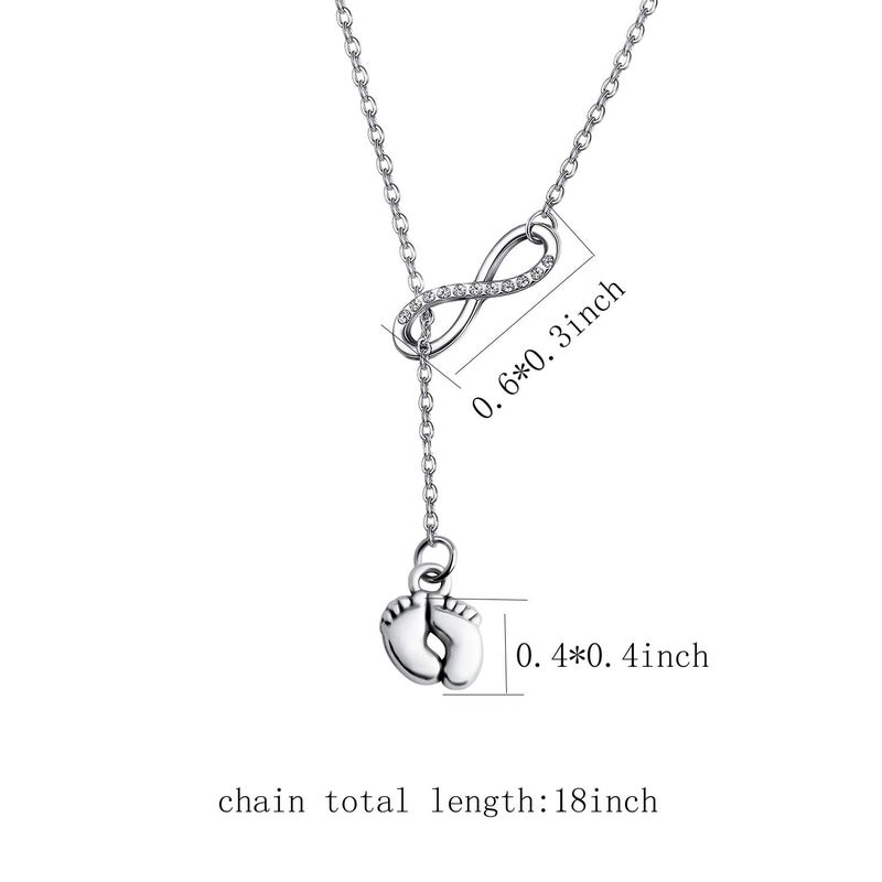 BNQL Baby Feet Lariat Necklace New Mom Necklace New Baby Gift (baby feet) - Image 2